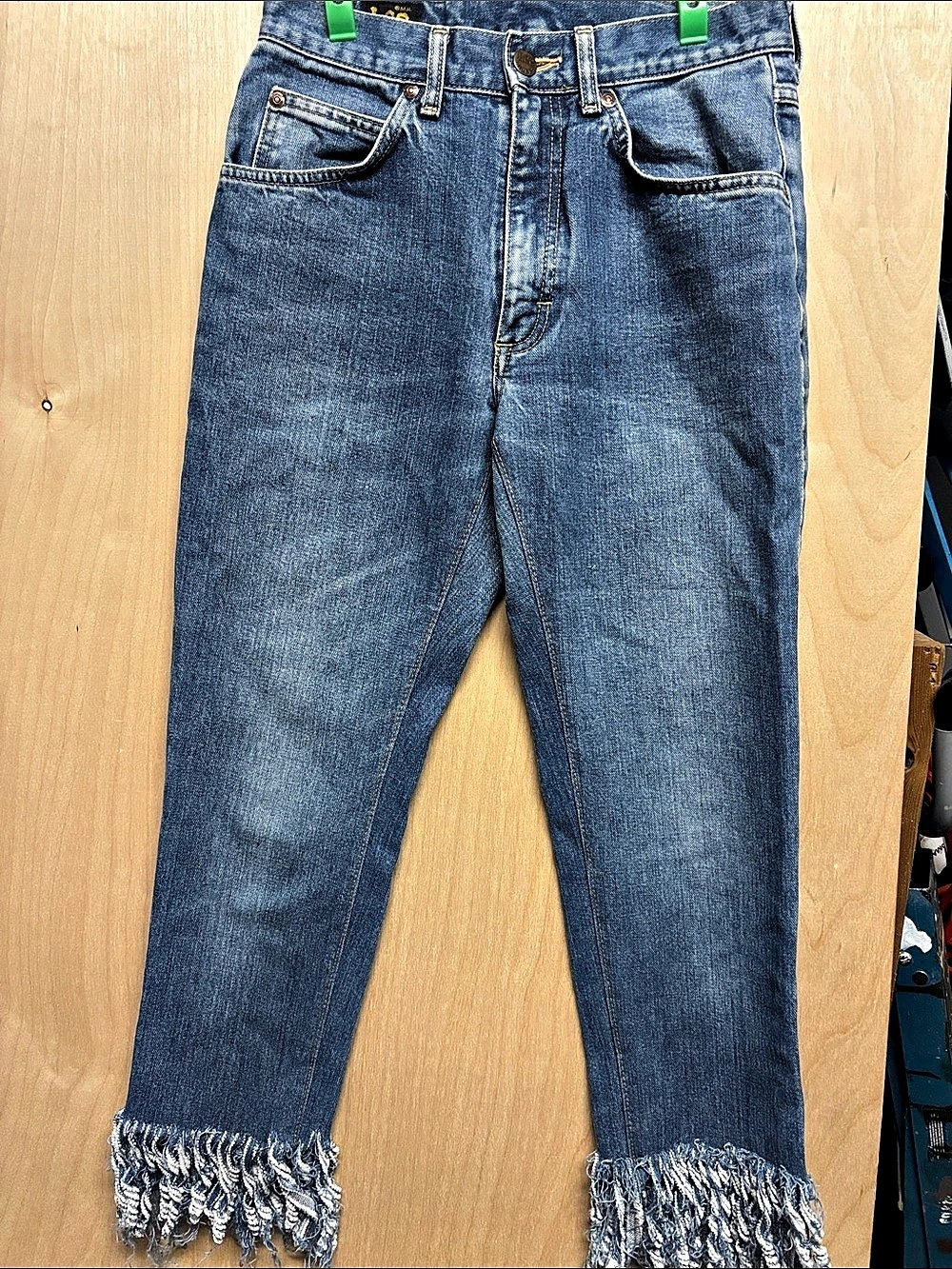 Lee Fringe Straight Leg Jeans Blue Waist 29